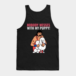 nobody messes with my poodle- 80s man Tank Top